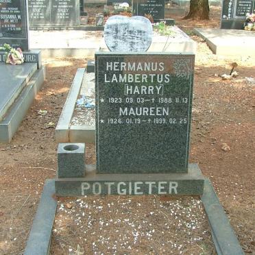 POTGIETER Hermanus Lambertus 1923-1988 &amp; Maureen 1926-1999