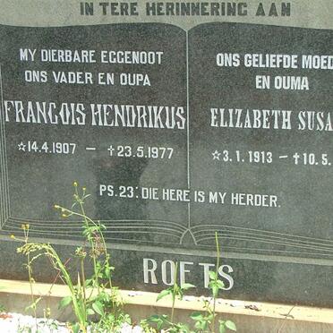 ROETS Francois Hendrikus 1907-1977 &amp; Elizabeth Susanna 1913-2002