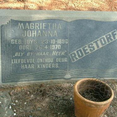 ROESTORF Magrietha Johanna nee UYS 1896-1970