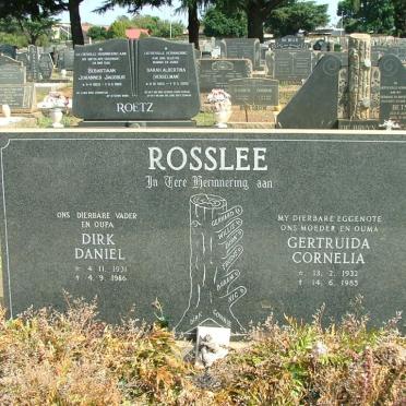 ROSSLEE Dirk Daniel 1931-1986 &amp; Gertruida Cornelia 1932-1985
