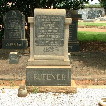 RUFNER Alfred 1886-1942 &amp; Annie Kathleen BUTCHER 1898-1977