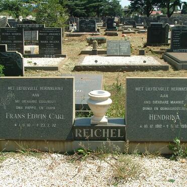 REICHEL Frans Edwin Carl 1910-1972 &amp; Hendrina 1912-1991