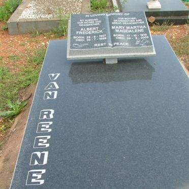 REENEN Albert Frederick, van  1907-1969 &amp; Mary Martha Magdalene 1919-2005