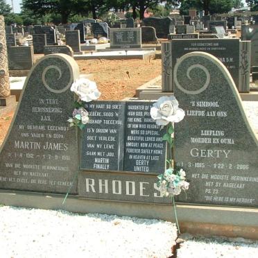 RHODES Martin James 1912-1981 &amp; Gerty 1915-2006