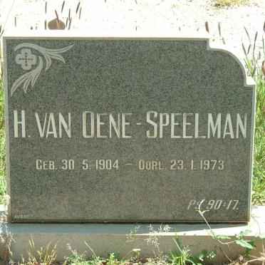 SPEELMAN H., Oene van 1904-1973