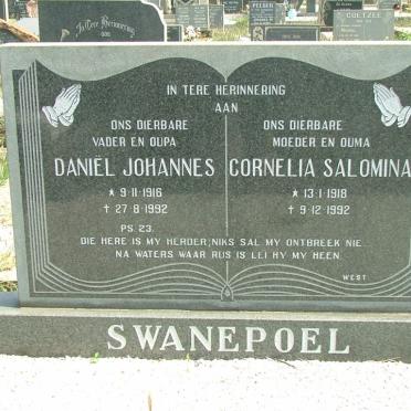 SWANEPOEL Daniel Johannes 1916-1992 &amp; Cornelia Salomina 1918-1992