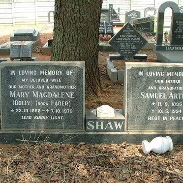 SHAW Sameul Arthur 1895-1994 &amp; Mary Magdalena EAGER 1893-1973