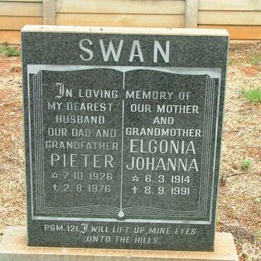 SWAN Pieter 1926-1976 &amp; Elgonia Johanna 1914-1991
