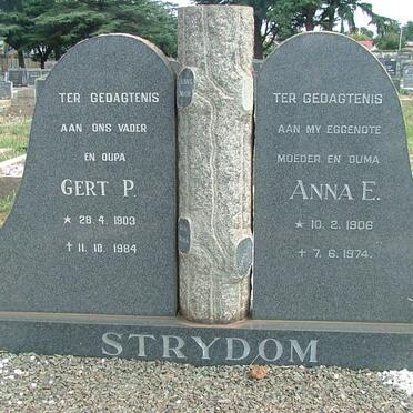 STRYDOM Gert P. 1903-1984 &amp; Anna E. 1906-1974