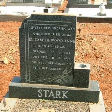 STARK Elizabeth Wood Anne nee LEIGH 1914-1977