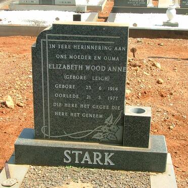 STARK Elizabeth Wood Anne nee LEIGH 1914-1977
