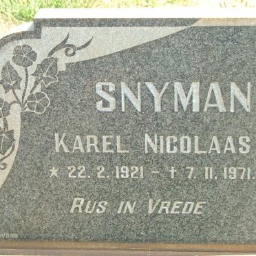 SNYMAN Karel Nicolaas 1921-1971