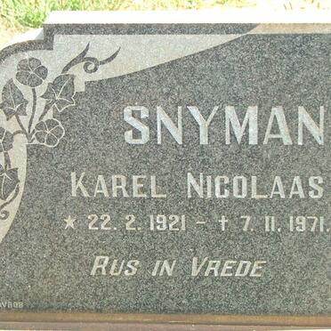 SNYMAN Karel Nicolaas 1921-1971