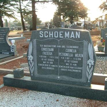 SCHOEMAN Christiaan Frederik 1912-1996 &amp; Cornelia Petronella WILKEN 1917-1991
