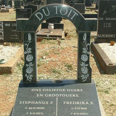 TOIT Stephanus F., du 1900-1972 &amp; Fredrika E. 1914-1980