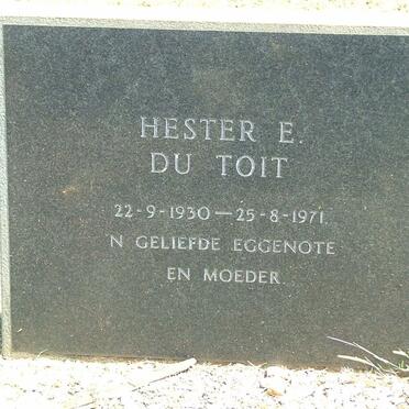 TOIT Hester E., du 1930-1971