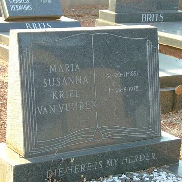 VUUREN Maria Susanna, Kriel van 1891-1975