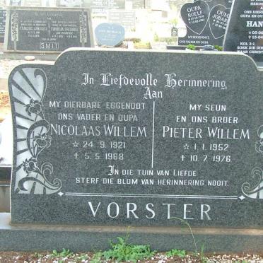 VORSTER Nicolaas Willem 1921-1968 :: VORSTER Pieter Willem 1952-1976
