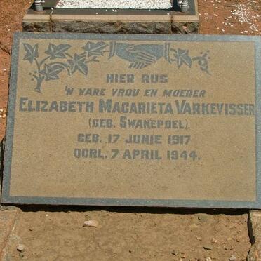 VARKEVISSER Elizabeth Magarieta nee SWANEPOEL 1917-1944
