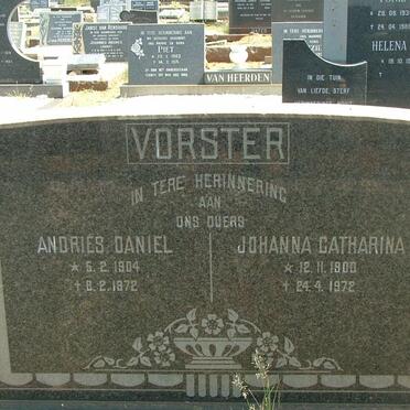 VORSTER Andries Daniel 1904-1972 &amp; Johanna Catharina 1900-1972