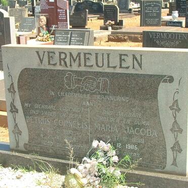 VERMEULEN Petrus Cornelius 1893-1984 &amp; Maria Jacoba 1889-1985