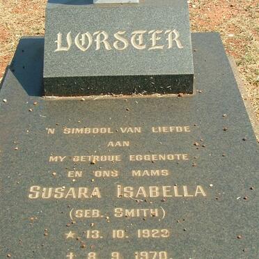 VORSTER Susara Isabella nee SMITH 1923-1970