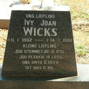 WICKS Ivy Joan 1982-1982