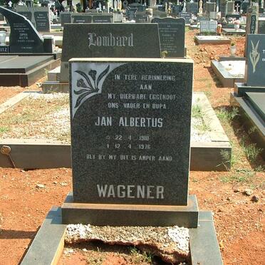 WAGENER Jan Albertus 1910-1976