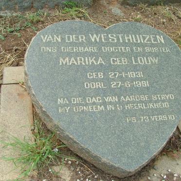 WESTHUIZEN Marika, van der nee LOUW 1931-1961