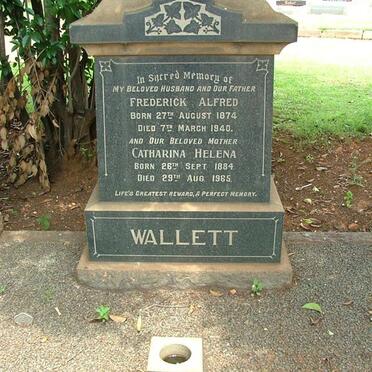 WALLET Frederick Alfred 1874-1940 &amp; Catharina Helena 1884-1965
