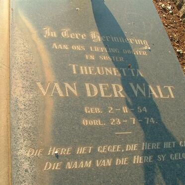 WALT Theunetta, van der 1954-1974