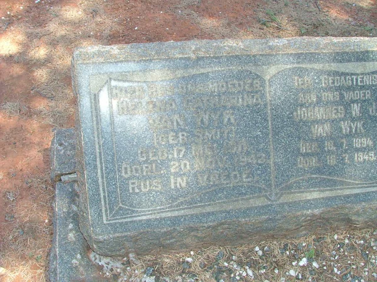 WYK Johannes W.J., van 1894-1943 &amp; Helena Catharina SMIT -1942