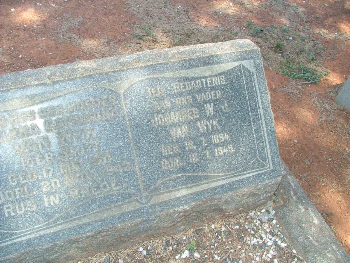 WYK Johannes W.J., van 1894-1943