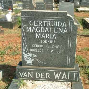 WALT Gertruida Magdalena Maria, van der 1916-1994