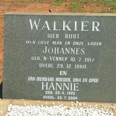 WALKIER Johannes 1917-1960 &amp; Hannie 1922-2004