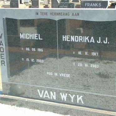 WYK Michiel, van 1915-2003 &amp; Hendrika J.J. 1917-2003