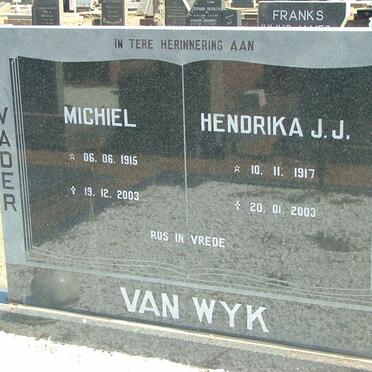 WYK Michiel, van 1915-2003 &amp; Hendrika J.J. 1917-2003