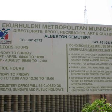 2. Alberton Cemetery Notice Board