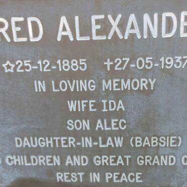 ALEXANDER Fred 1885-1937