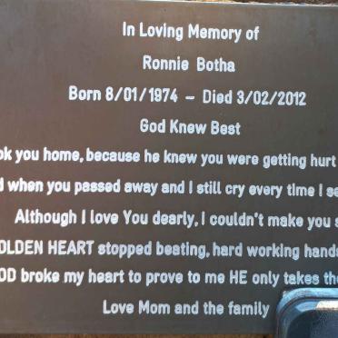 BOTHA Ronnie 1974-2012