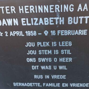 BUTTON Dawn Elizabeth 1958-2016