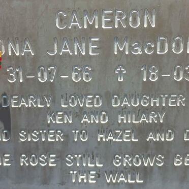 CAMERON Fiona Jane nee MACDONALD 1966-1983