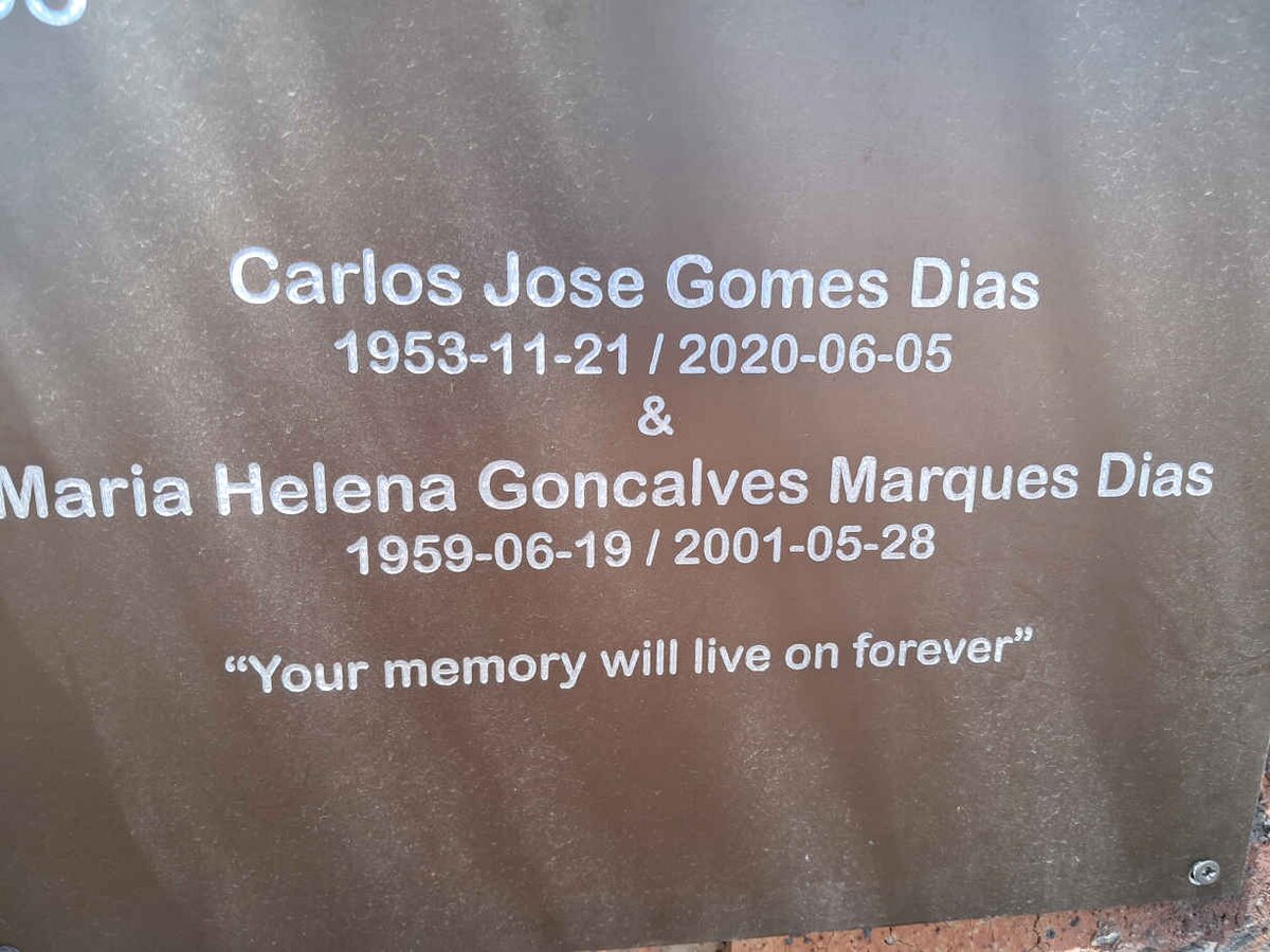 DIAS Carlos Jose Gomes 1953-2020 & Maria Helena Goncalves Marques 1959-2001