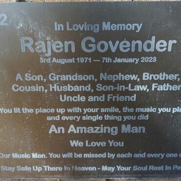 GOVENDER Rajen 1971-2023