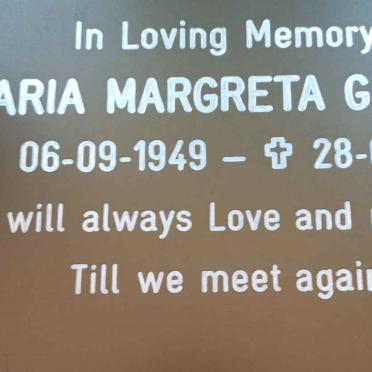 GREEFF Maria Margreta 1949-2017