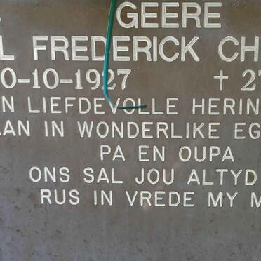GEERE Carel Frederick Christoffel 1927-1999