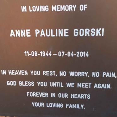 GORSKI Anne Pauline 1944-2014