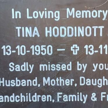 HODDINOTT Tina 1950-2018