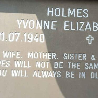 HOLMES Yvonne Elizabeth 1940-2005