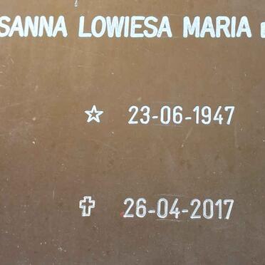 KLERK Susanna Lowiesa Maria, de 1947-2017